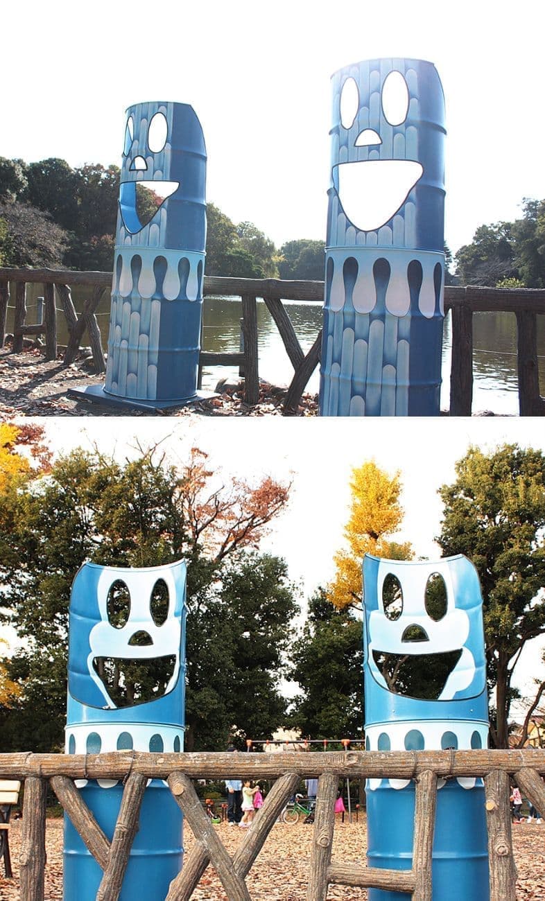 ドラムカンの野外アート作品